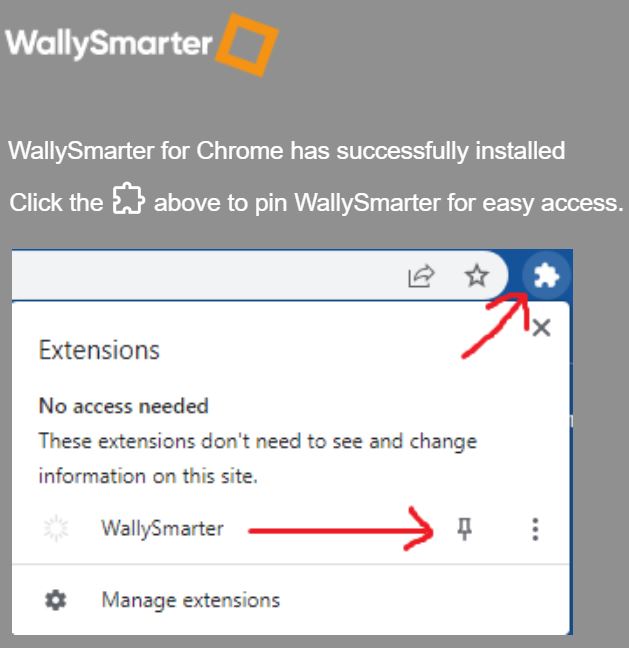 wallysmarter chrome extension installed